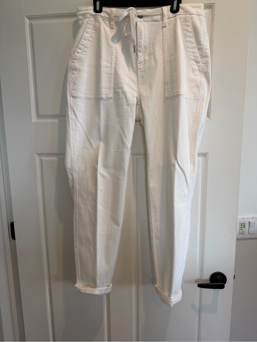 Judy Blue White High-Rise Snap-Front Pants